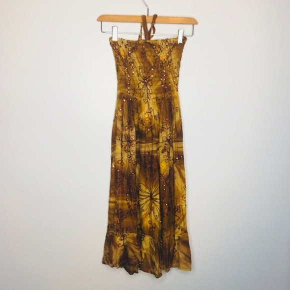 Vintage swim Cover Up sequined Halter top - Picture 1 of 10